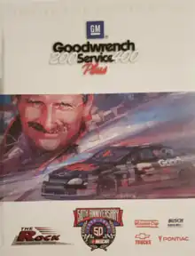 The 1998 GM Goodwrench Service Plus 400 program cover, featuring Dale Earnhardt.