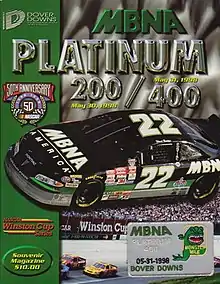 The 1998 MBNA Platinum 400 program cover.