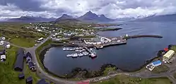 Aerial panorama of Djúpivogur