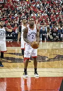 Image 15Kawhi Leonard at the free throw line during Game 2 of the 2019 NBA Finals. (from Basketball court)