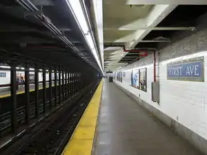 The First Avenue subway station