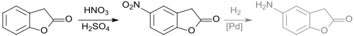 5-Nitro- and 5-amino-2-coumaranone