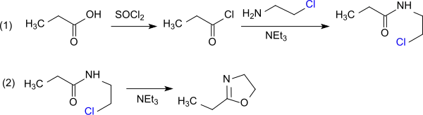 Synthese von 2-Ethyl-2-oxazolin mit Chlorethylamin