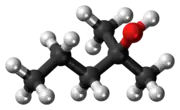 Ball-and-stick model of 2-methylpentan-2-ol