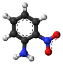 Ball-and-stick model of the 2-nitroaniline molecule