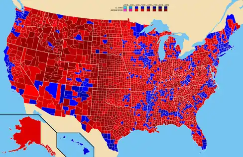 Election results by county.