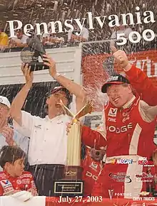 The 2003 Pennsylvania 500 program cover.