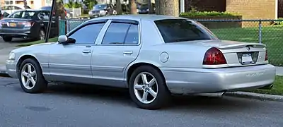 2004 Mercury Marauder (Silver Birch), showing optional trunk spoiler