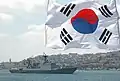 ROKS Chungmugong Yi Sun-shin participating in the Republic of Korea Navy Cruise Training Task Group on 30 July 2005.