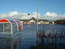 Image 13A Tesco store underwater in Carlisle during the January 2005 floods (from History of Cumbria)