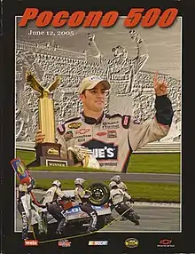 The 2005 Pocono 500 program cover, featuring Jimmie Johnson.