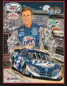 The 2005 Sharpie 500 program cover, featuring Rusty Wallace. Artwork done by Sam Bass. The painting is called "Final Round!"