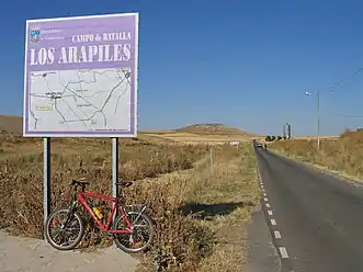 Sign showing the battlefield at Arapiles