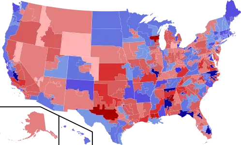 Results shaded by winners share of vote