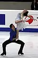 Canadians Tessa Virtue and Scott Moir perform a curve lift at the 2007 Grand Prix Final