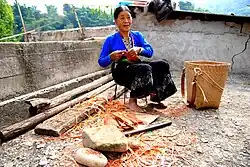 A Tai Dam lady in Laomeng village