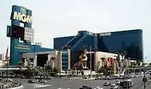 Image 20MGM Grand, with sign promoting it as The City of Entertainment (from Nevada)