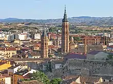 Calatayud with the Sierra de Vicort in the background