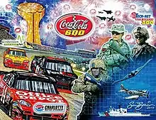 The 2010 Coca-Cola 600 program cover, with artwork by Sam Bass. The painting is called "Let Freedom Race!"