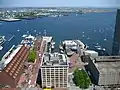 Aerial view of Central Wharf (right), 2010