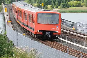 A refurbished M100 train, July 2011