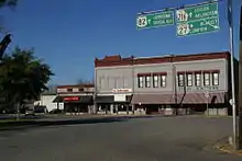 Cuthbert's Main Square is part of the Cuthbert Historic District which was added to the National Register of Historic Places on June 10, 1975.