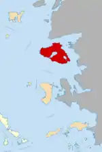 Lesbos within the North Aegean