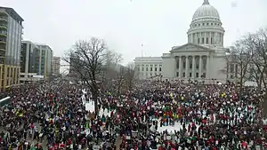 Image 22The 2011 Wisconsin Act 10 led to large protests around the state capitol building in Madison. (from Wisconsin)