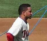 Freddy Galvis looks off to the right