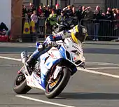 2013 Isle of Man TT — Guy Martin (4) 1000cc Suzuki Thursday evening practice session Parliament Square, Ramsey 30 May 2013.