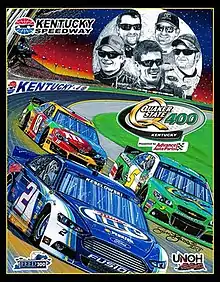 The 2013 Quaker State 400 program cover, with artwork by Sam Bass. The painting is called "Kentucky Moonlight".