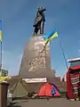 A pro-Ukrainian gathering on Freedom Square, in Kharkiv