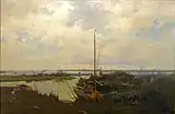 Willem Tholen: Rivierlandschap bij Giethoorn.