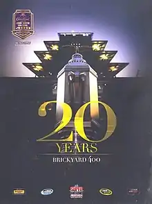 The 2014 Brickyard 400 program cover, celebrating the 20th Brickyard 400.