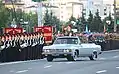 Major General Mikhail Puzikov during the 2014 jubilee parade.