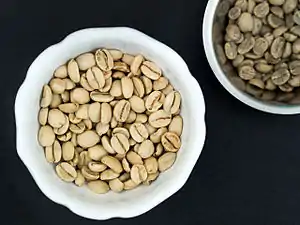 Image 30Monsooned Malabar arabica, compared with green Yirgachefe beans from Ethiopia (from History of coffee)