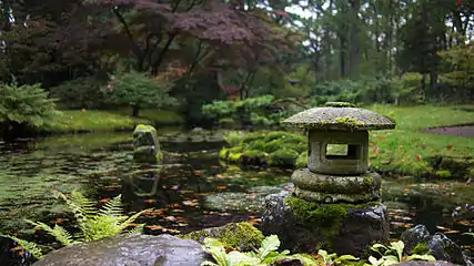 One of the many stone lanterns - tōrō - in the garden