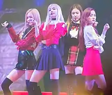 Blackpink performing "Playing with Fire"