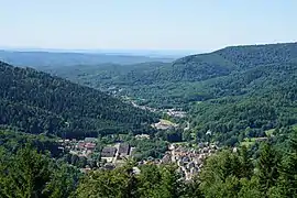 A general view of the village and the surrounding hills