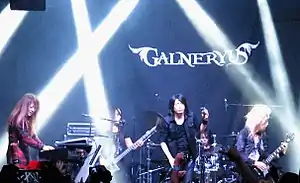 Galneryus performing in Mexico in 2016.From left to right: Yuhki, Taka, Sho, Fumiya, Syu