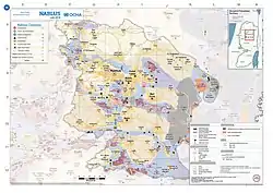 2018 United Nations map of the area, showing the Israeli occupation arrangements in the governorate