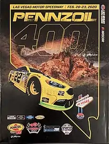 The 2020 Pennzoil 400 program cover, featuring Joey Logano.