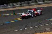 White-and red race car