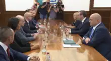 Consultations between members and leaders of the Serbian Progressive Party, Party of United Pensioners of Serbia, and Social Democratic Party of Serbia on 18 July 2022