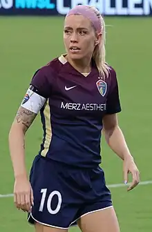 Photo of Denise O'Sullivan playing in a North Carolina Courage match in 2023