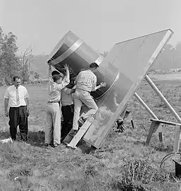 Preliminary satellite tracking tests in a field near JPL