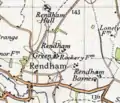 Rendham shown on an Ordnance Survey map of 20th-century Great Britain