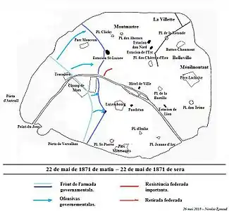 On May 22, the French Army advanced east toward the center of Paris