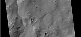 Channel in Ausonia Mensa, as seen by HiRISE under the HiWish program.