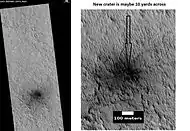 HiRISE images showing discovery of a new crater with HiWish program